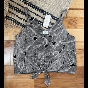 NWT Sienna Sky Black and White Summer Blouse Sz L